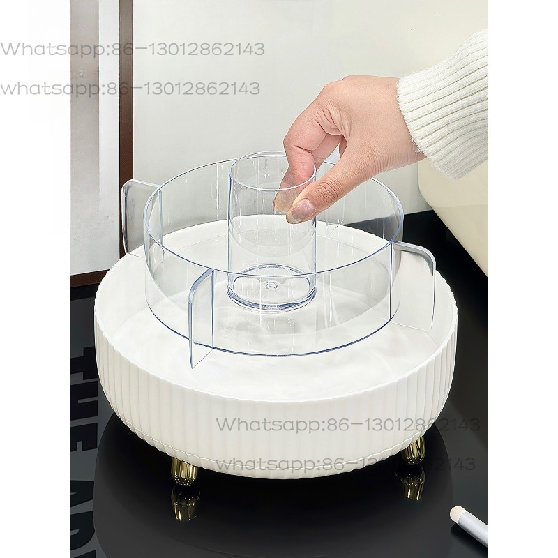 High Luxury Skincare - Caja organizadora de cosméticos giratoria, tocador
