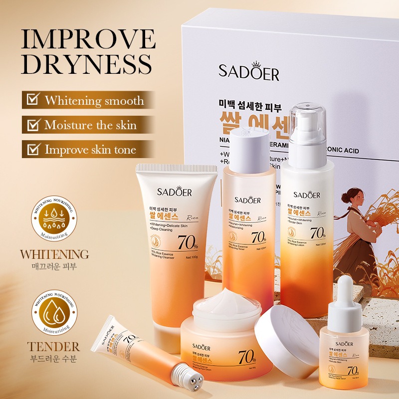 70% arroz hidratante antiarrug - Luxury Skincare Kit reseña y precio